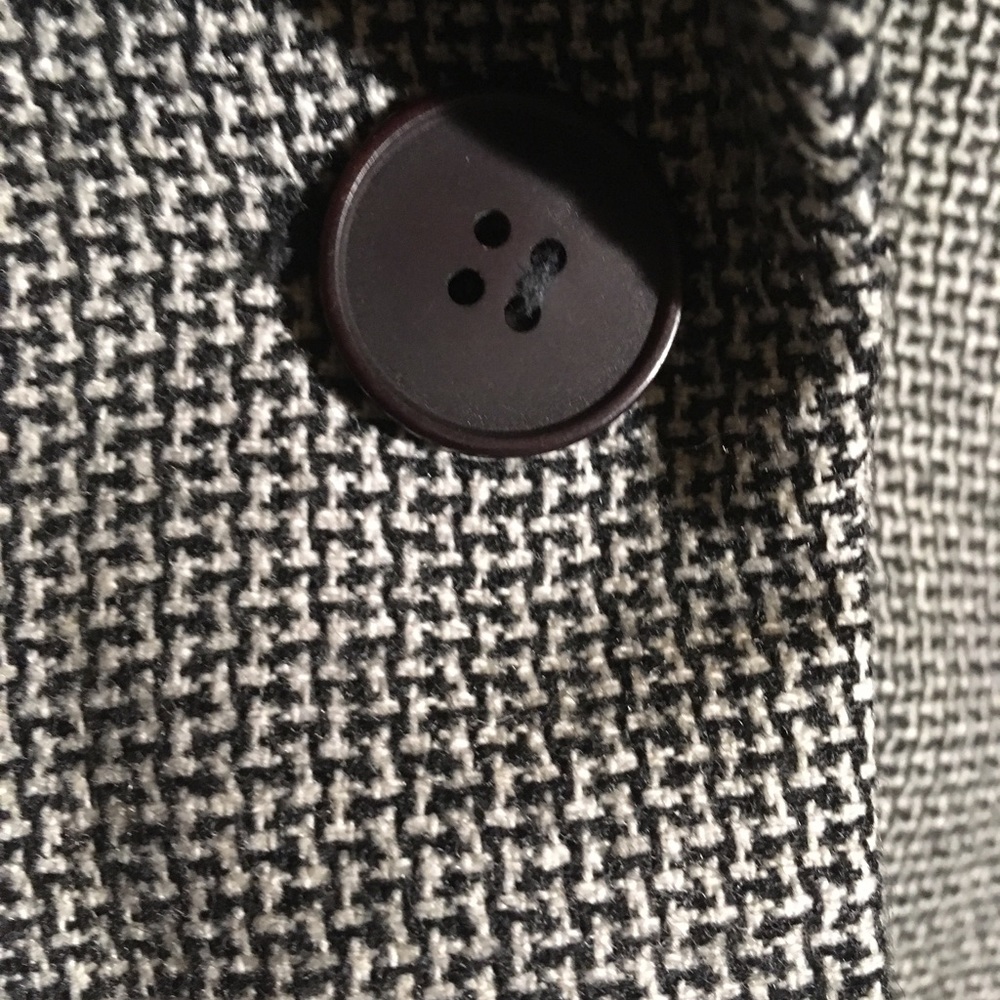 Black, White Gray Houndstooth One Button Jacket - image 4